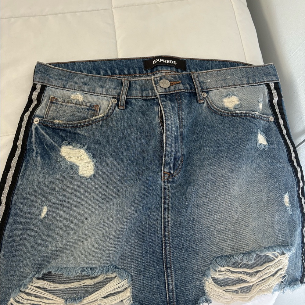 Express Blue Denim Jean Skirt